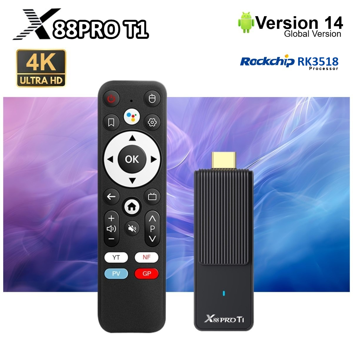 Home Cinema Quad - Wifi6 X88 T1 Rockchip RK3518 Quad-Core
