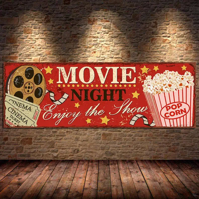 Home Cinema Movies - Kinoschild, Leinwandgemälde, abstrakte Retro-Poster und Drucke,