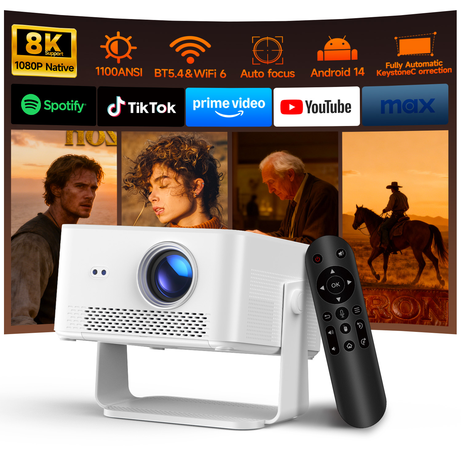 Home Cinema Portable - Magcubic Tragbarer Outdoor-Projektor 1100ANSI 1080P Autofokus