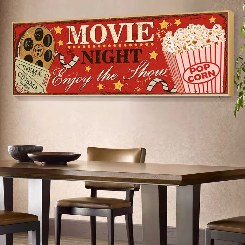Kinoschild, Leinwandgemälde, a – Home Cinema Movies Bewertung und Preis
