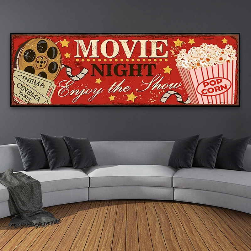 Kinoschild, Leinwandgemälde, a – Home Cinema Movies Bewertung und Preis