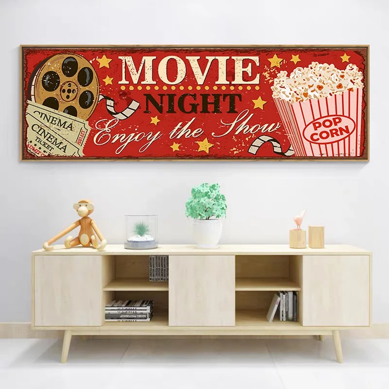 Kinoschild, Leinwandgemälde, a – Home Cinema Movies Bewertung und Preis