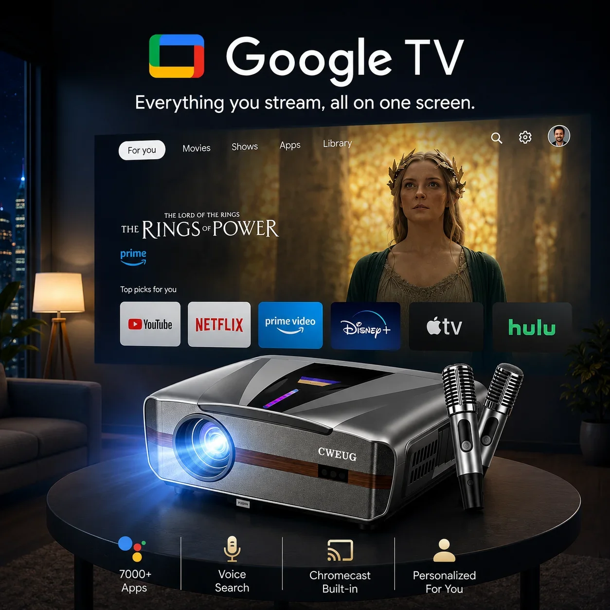 Neuer E9 4KUHD Projektor Smart – Home Cinema Couch Bewertung und Preis