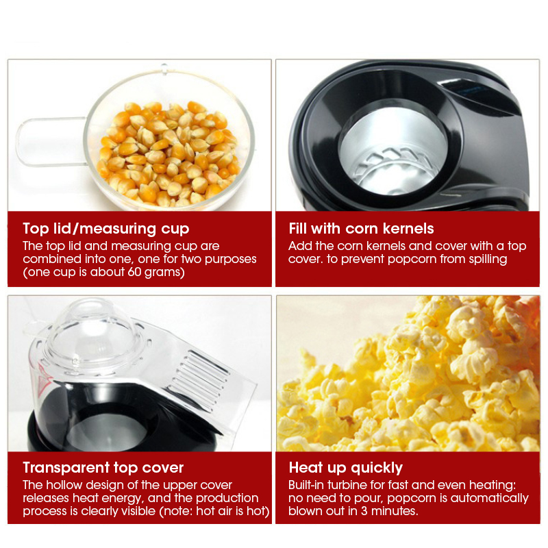 Mini Automatischer Heißluft-Po – Popcorn Machine Home Bewertung und Preis