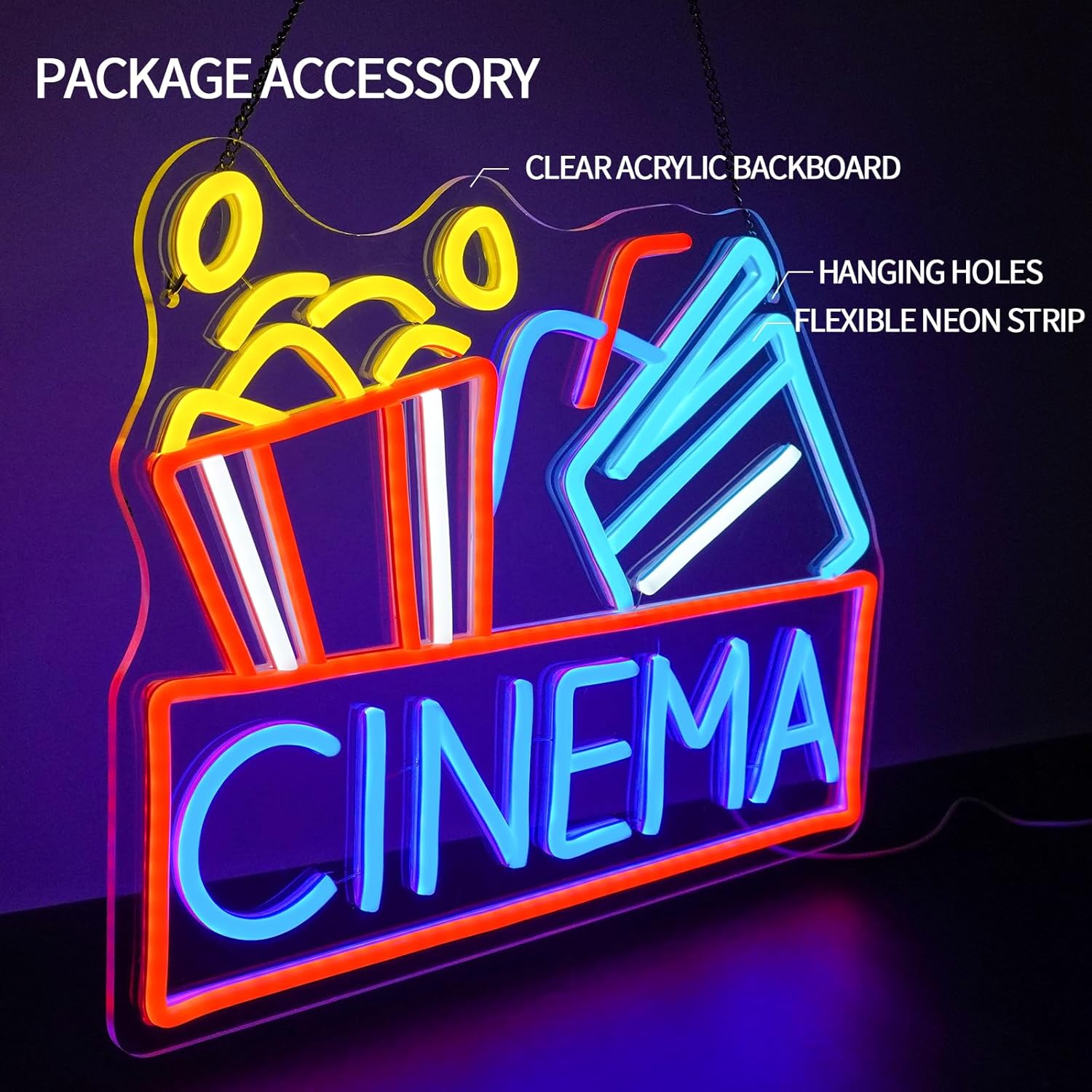 Kino-Neonschild, USB-betrieben – Home Cinema Movies Bewertung und Preis
