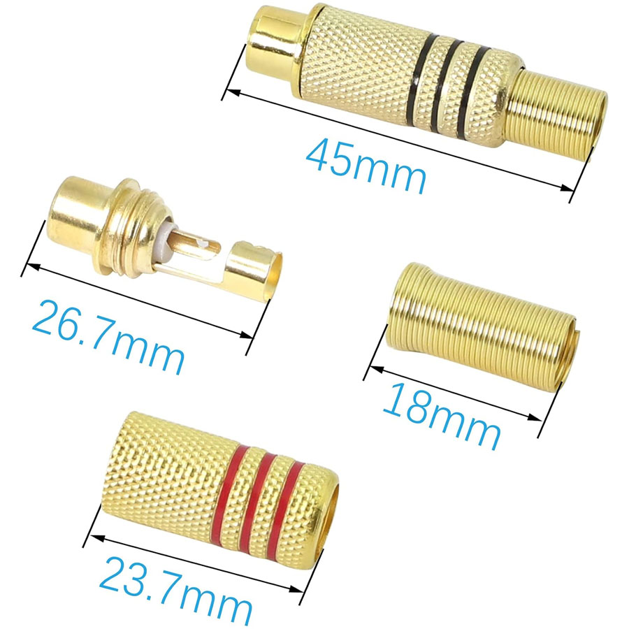 4 Stück RCA-Stecker Vergoldet  – Home Cinema Amplifier Bewertung und Preis